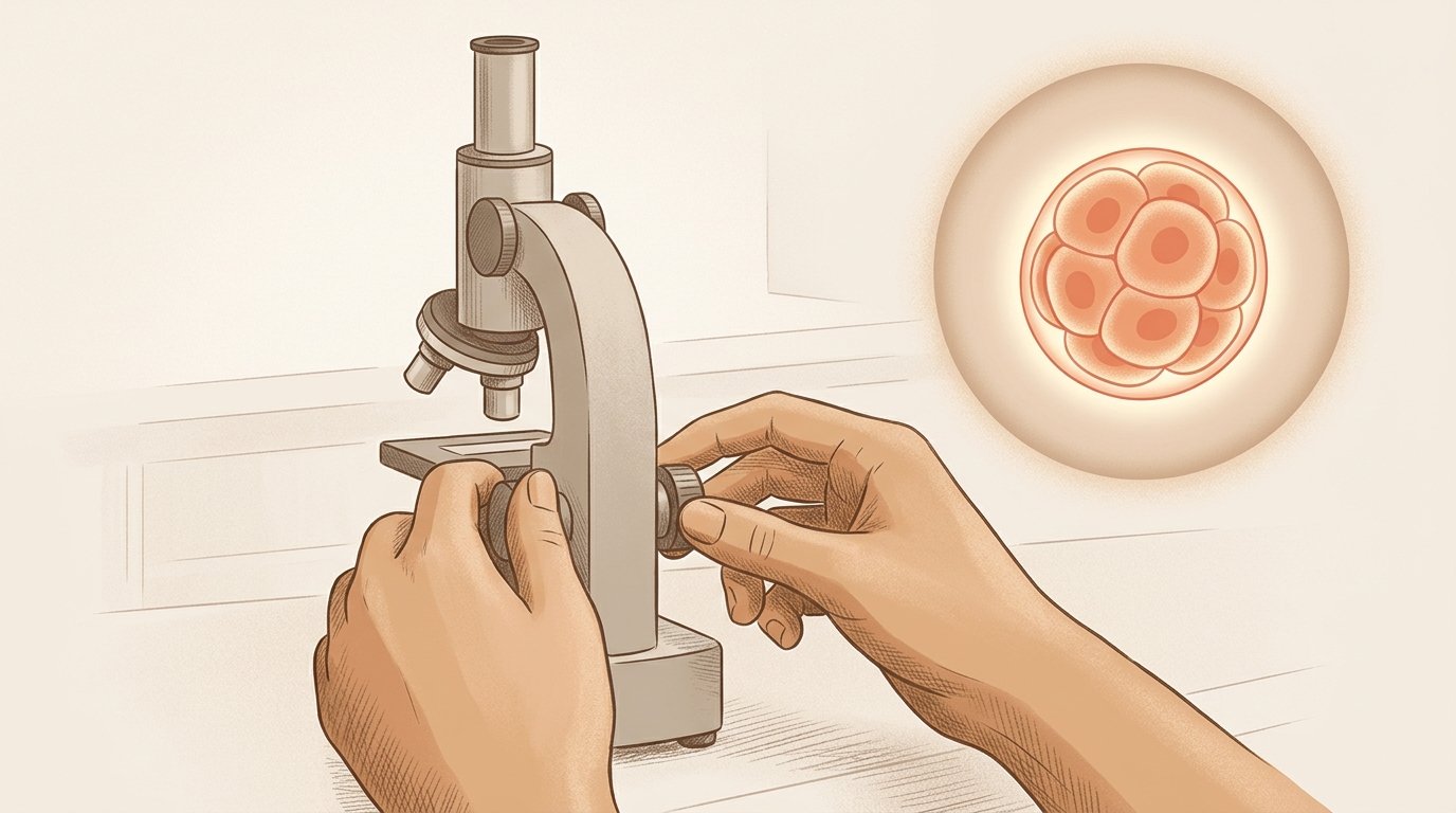 Embryo under the microscope. — variant A