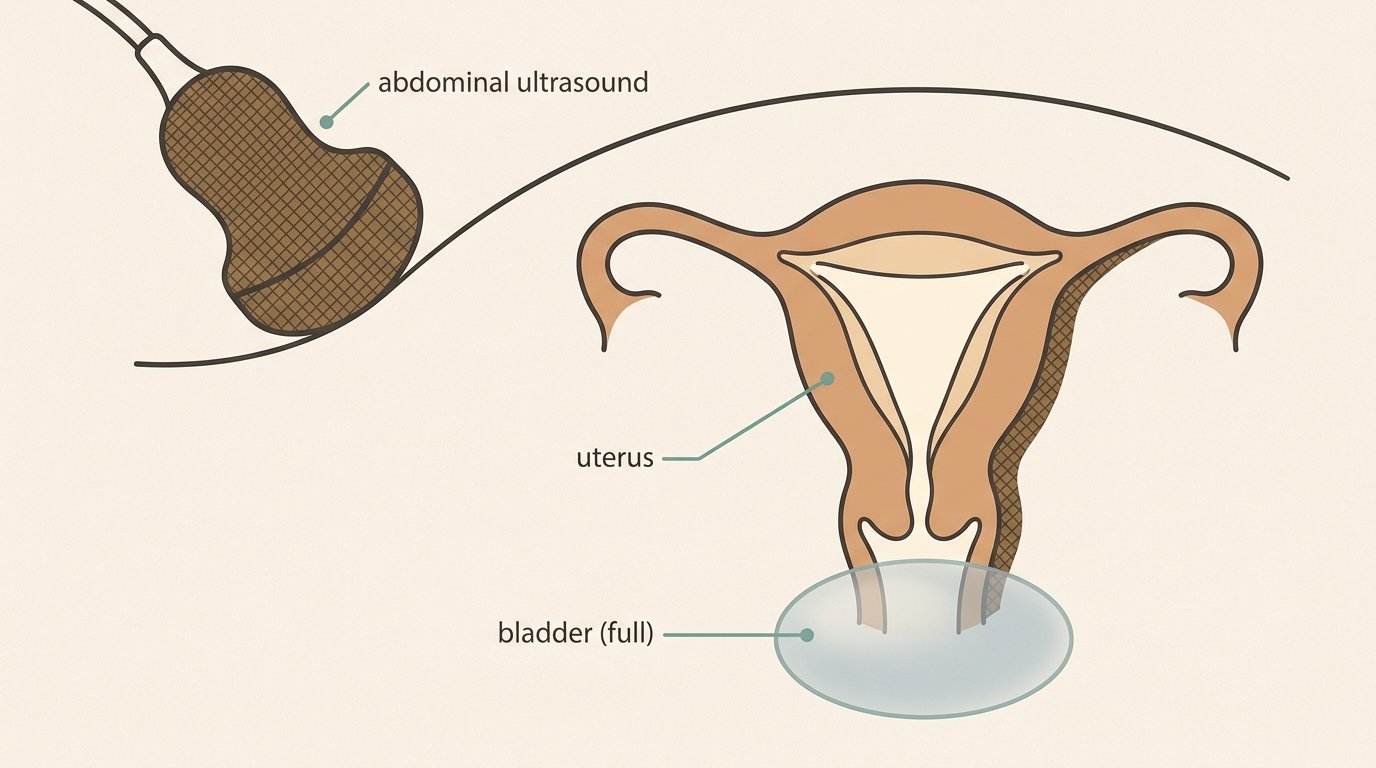 Full bladder + ultrasound. — variant C
