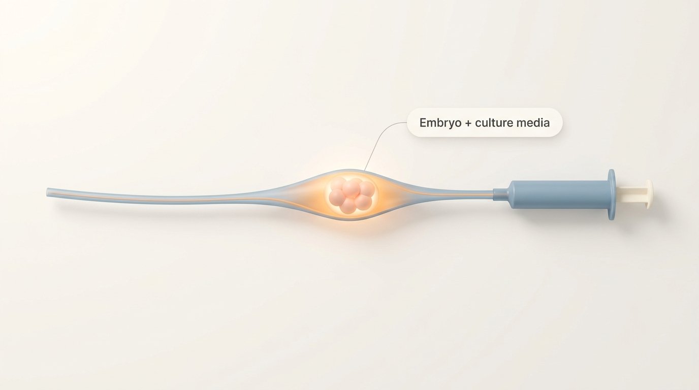 Embryo enters the catheter. — variant A