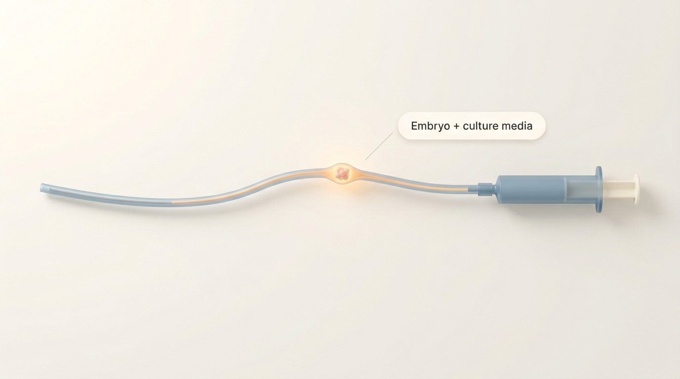 Embryo enters the catheter. — variant C