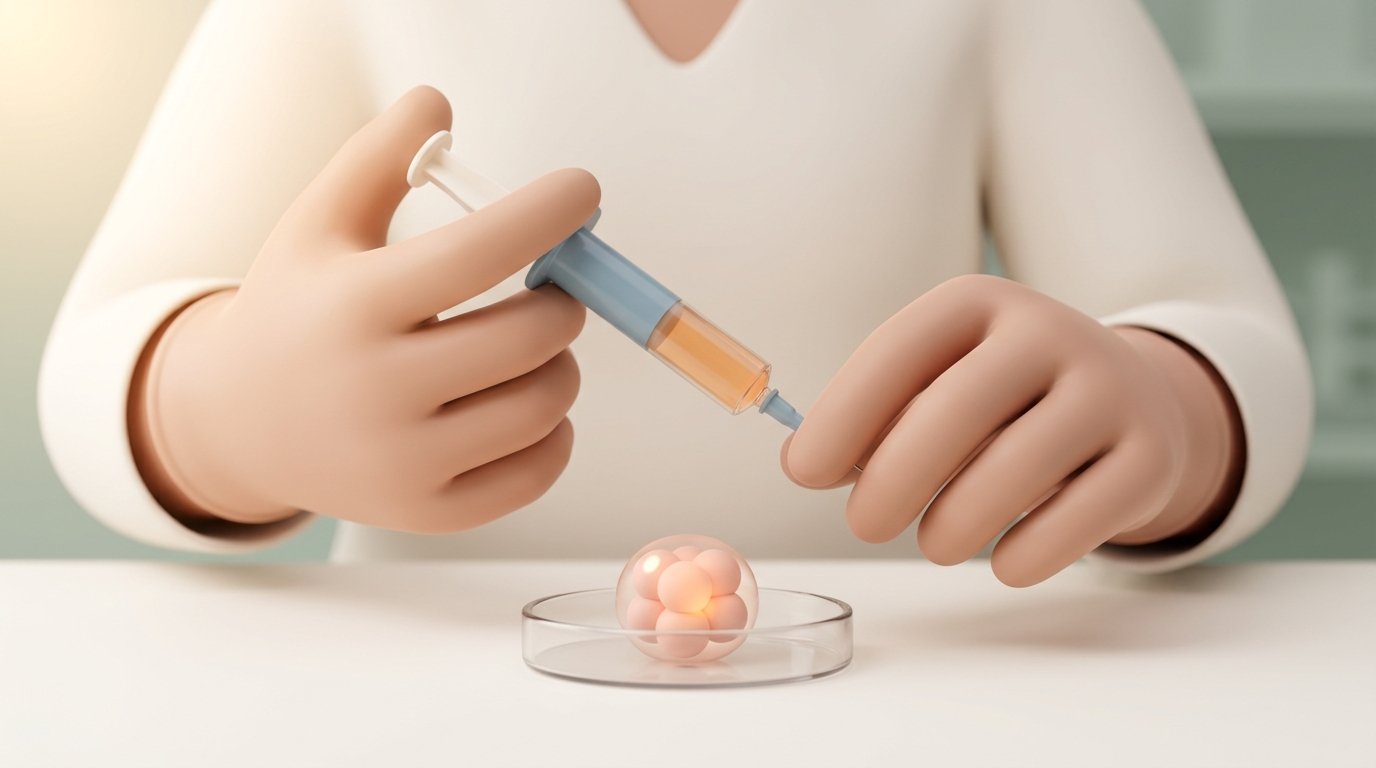 Embryologist with syringe. — variant A
