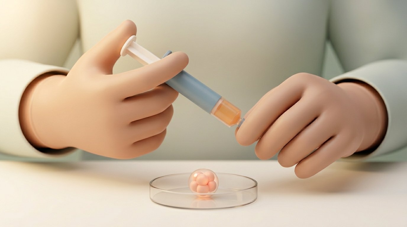 Embryologist with syringe. — variant C