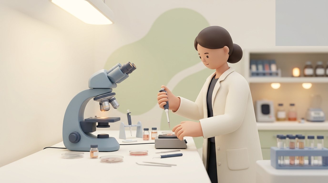 The embryologist, prepared. — variant B